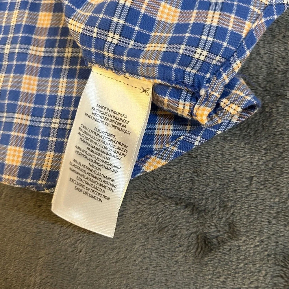 Ralph Lauren Plaid Button Down Shirt Kids 3T Blue Yellow Long Sleeve